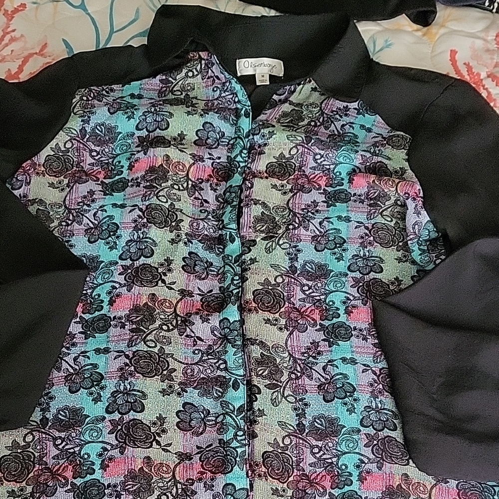 Olsenboye Multicolor Floral Lace Top